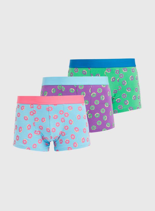 Bright Doughnut Print Hipsters 3 Pack L